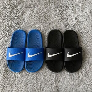 Nike Slides Bundle Black Blue Youth Boys Size 13c AthleTic Sporty Summer Comfy